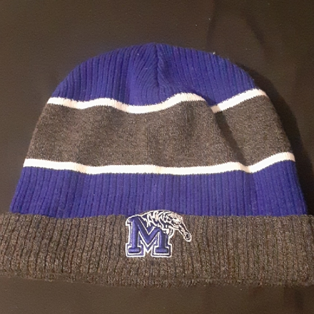 Memphis Tigers New Era; Blue, White, and Grey Beanie